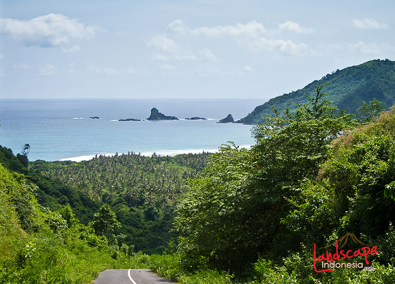view pantai mekaki dari jalan view pantai mekaki dari jalan
